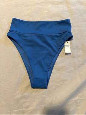 NWT Aerie Blue Honeycomb Textured High Cut Cheeky
Bikini Bottom XS
